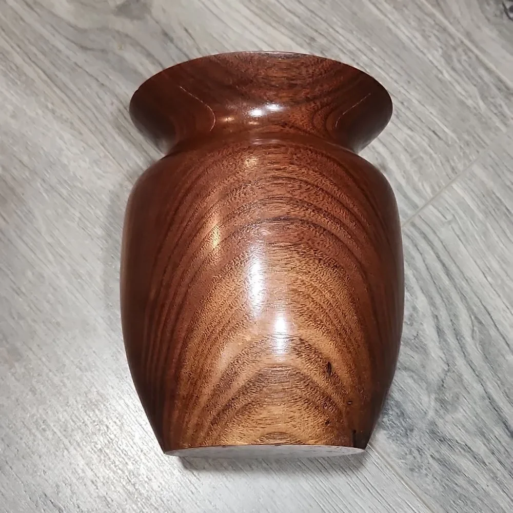 Vintage Wooden Dark Vase - Picture 4 of 6